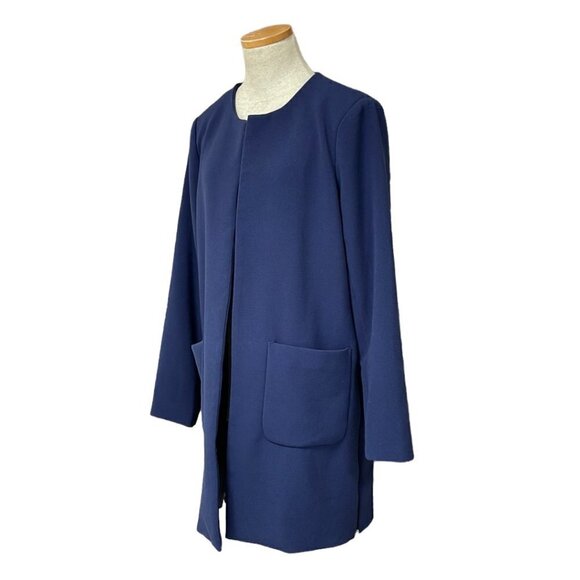 Harlowe & Graham Cardigan Jacket Open Front Blue Size Medium M - Picture 3 of 17